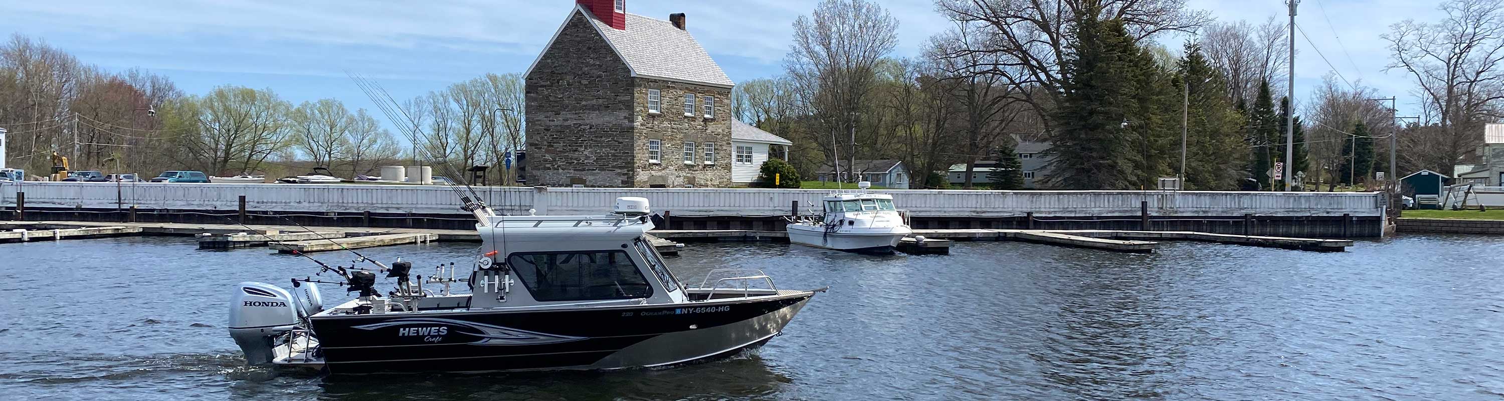 photo of the Hewes fishing charter boat in the Salmon River Harbor